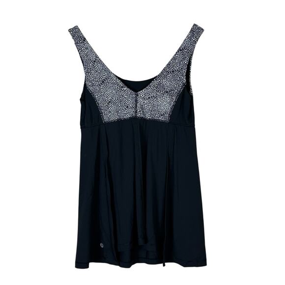 Lululemon Wrapper's Delight Tank Top Womens 8 Black Petal Ghost Mesh Athleisure - Picture 5 of 6